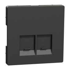 Лицевая панель 2-местной розетки антрацит Schneider Electric Merten D-Life, MEG4572-6034