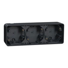 Монтажна коробка 3-місна IP55 накладна чорна Schneider Electric Mureva S