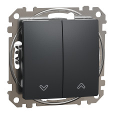 Выключатель жалюзи скрытый чёрный Schneider Electric Sedna Design
