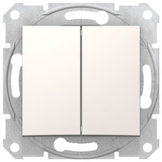 Выключатель 2-клавишный проходной скрытый слоновая кость Schneider Electric Sedna