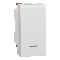 Выключатель 1-клавишный проходной белый Schneider Electric Unica New, NU310318S