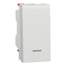 Выключатель 1-клавишный проходной белый Schneider Electric Unica New, NU310318S