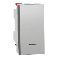 Выключатель 1-клавишный проходной алюминий Schneider Electric Unica New, NU310330S
