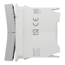 Выключатель кнопочный жалюзи 6А 2-модульный скрытый алюминий Schneider Electric Unica New