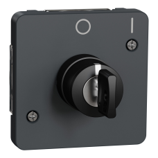 Выключатель с замком 3А IP55 скрытый чёрный Schneider Electric Mureva S, MUR35062