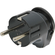 Вилка угловая с заземлением евростандарт 16А чёрная E.NEXT, s9100005