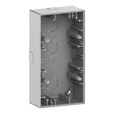 Монтажна коробка 2-місна накладна нержавіюча сталь Schneider Electric Merten