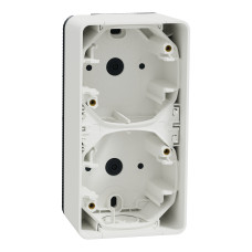 Монтажна коробка вертикальна 2-місна IP55 накладна біла Schneider Electric Mureva S
