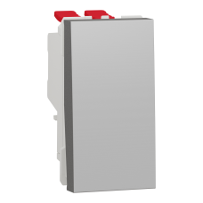 Выключатель 1-клавишный перекрёстный алюминий Schneider Electric Unica New, NU310530