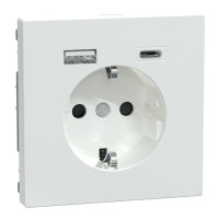 Розетка с заземлением лотосовая белая Schneider Electric Merten D-Life, MTN2367-6035