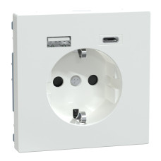 Розетка с заземлением лотосовая белая Schneider Electric Merten D-Life, MTN2367-6035
