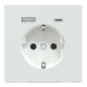 Розетка с заземлением лотосовая белая Schneider Electric Merten D-Life, MTN2367-6035