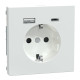 Розетка с заземлением лотосовая белая Schneider Electric Merten D-Life, MTN2367-6035