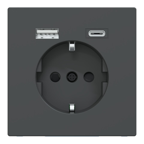 Розетка 1-местная с заземлением антрацит Schneider Electric Merten D-Life, MTN2367-6034