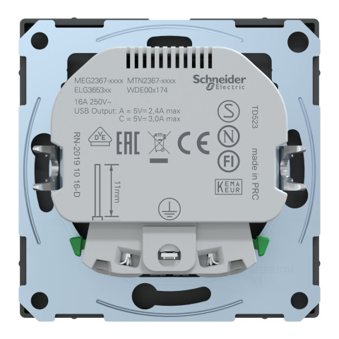 Розетка 1-местная с заземлением антрацит Schneider Electric Merten D-Life, MTN2367-6034