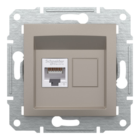 Розетка компьютерная Cat.6 UTP скрытая бронза Schneider Electric Asfora