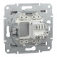 Розетка компьютерная Cat.6 UTP скрытая алюминий Schneider Electric Asfora