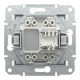 Розетка компьютерная Cat.6 UTP скрытая алюминий Schneider Electric Asfora