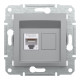 Розетка компьютерная Cat.6 UTP скрытая алюминий Schneider Electric Asfora