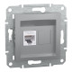 Розетка компьютерная Cat.6 UTP скрытая алюминий Schneider Electric Asfora