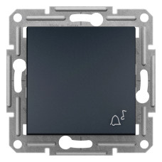 Кнопка с символом звонка 2-модульная антрацит Schneider Electric Asfora