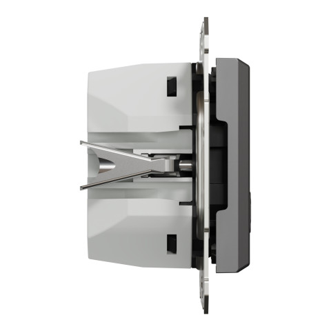 Розетка 2-местная с USB Type-A + Type-C 45 Вт 3А антрацит Schneider Electric Asfora