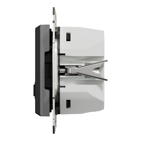 Розетка 2-местная с USB Type-A + Type-C 45 Вт 3А антрацит Schneider Electric Asfora