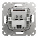 Розетка с кабелем чёрная Schneider Electric Sedna Design