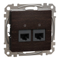 Розетка 2-местная компьютерная RJ-45 скрытая венге Schneider Electric Sedna Elements