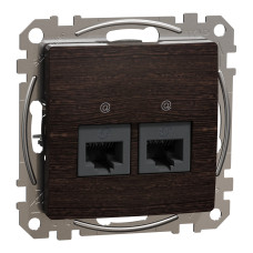 Розетка 2-местная компьютерная RJ-45 скрытая венге Schneider Electric Sedna Elements