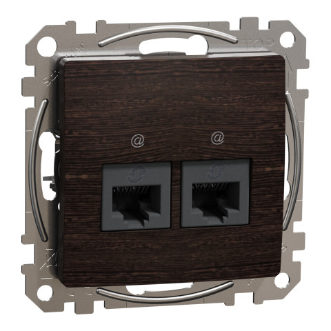 Розетка 2-местная компьютерная RJ-45 скрытая венге Schneider Electric Sedna Elements