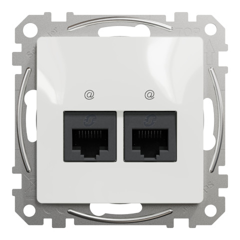 Розетка 2-местная компьютерная RJ-45 скрытая белая Schneider Electric Sedna Design