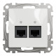 Розетка 2-местная компьютерная RJ-45 скрытая белая Schneider Electric Sedna Design