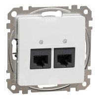 Розетка 2-местная компьютерная RJ-45 скрытая белая Schneider Electric Sedna Design