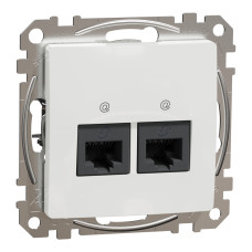 Розетка 2-местная компьютерная RJ-45 скрытая белая Schneider Electric Sedna Design