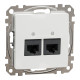 Розетка 2-местная компьютерная RJ-45 скрытая белая Schneider Electric Sedna Design