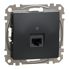 Розетка 1-местная компьютерная RJ-45 скрытая чёрная Schneider Electric Sedna Design