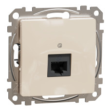 Розетка 1-местная компьютерная RJ-45 скрытая бежевая Schneider Electric Sedna Design