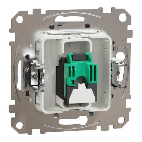 Розетка 1-местная компьютерная RJ-45 скрытая алюминий Schneider Electric Sedna Design