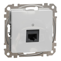 Розетка 1-местная компьютерная RJ-45 скрытая алюминий Schneider Electric Sedna Design