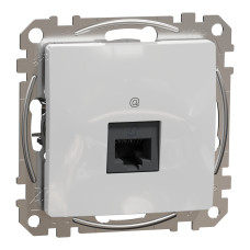 Розетка 1-местная компьютерная RJ-45 скрытая алюминий Schneider Electric Sedna Design