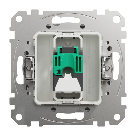 Розетка 1-местная компьютерная RJ-45 скрытая алюминий Schneider Electric Sedna Design