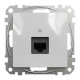 Розетка 1-местная компьютерная RJ-45 скрытая алюминий Schneider Electric Sedna Design