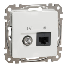 Розетка 1-місна комп'ютерна TV RJ-45 прихована біла Schneider Electric Sedna Design