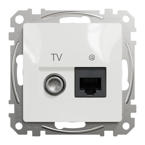 Розетка 1-местная компьютерная TV RJ-45 скрытая белая Schneider Electric Sedna Design