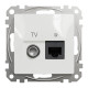 Розетка 1-местная компьютерная TV RJ-45 скрытая белая Schneider Electric Sedna Design