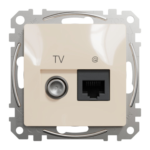 Розетка 1-местная компьютерная TV RJ-45 скрытая бежевая Schneider Electric Sedna Design
