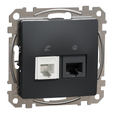 Розетка 1-місна чорна Schneider Electric Sedna Design & Elements