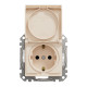 Розетка 1-местная с заземлением IP44 бежевая Schneider Electric Sedna Design