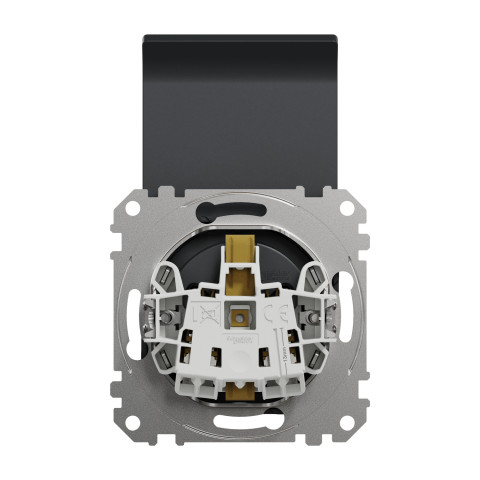 Розетка 1-местная с заземлением чёрная Schneider Electric Sedna Design